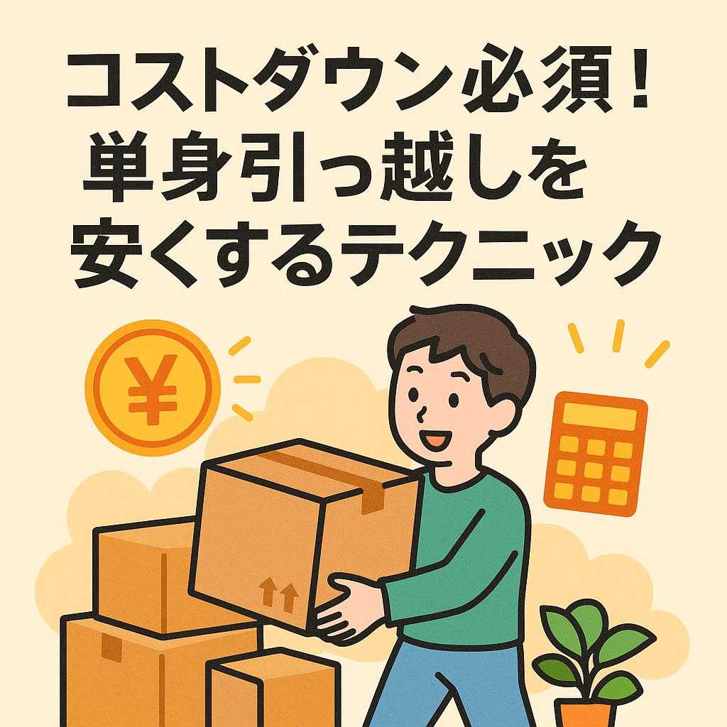 コストダウン必須！単身引っ越しを安くするテクニック